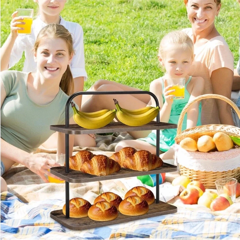 Three-Tier Wooden Cupcake Stand